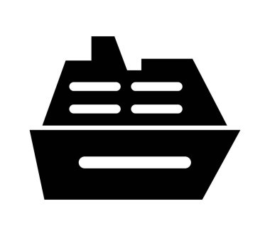 Beyaz arkaplanda vektör ile resimlenmiş gemi simgesi