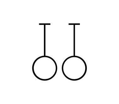 Beyaz arkaplanda jimnastik halkaları simgesi