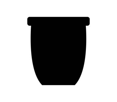 Beyaz arkaplanda çiçek kabı düz simgesi, vektör illüstrasyonu 