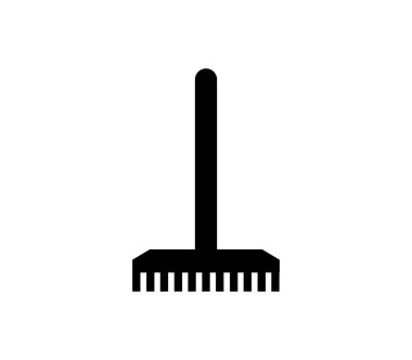 Beyaz arkaplanda düz simge tırmıkla, vektör illüstrasyonu