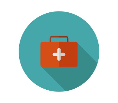 Beyaz arkaplanda tıbbi çanta simgesi