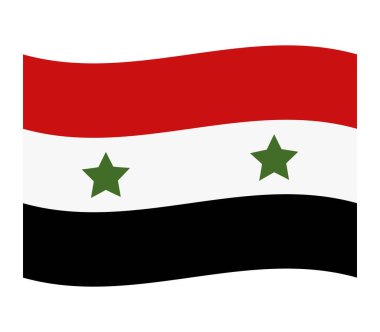 Beyaz arkaplanda Suriye bayrağı