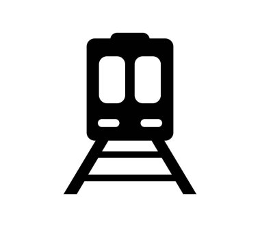Beyaz arkaplanda vektör olarak çizilmiş tren simgesi