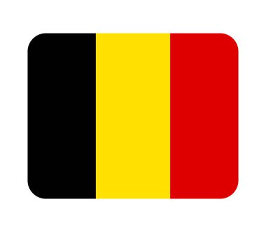 Beyaz arkaplanda Belçika bayrağı