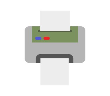 Beyaz arkaplanda yazıcı simgesi