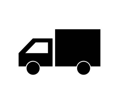 kamyon simgesi beyaz arkaplanda vektör ile gösterilmiştir