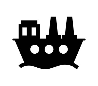 Gemi simgesi beyaz arkaplan, vektör illüstrasyonu