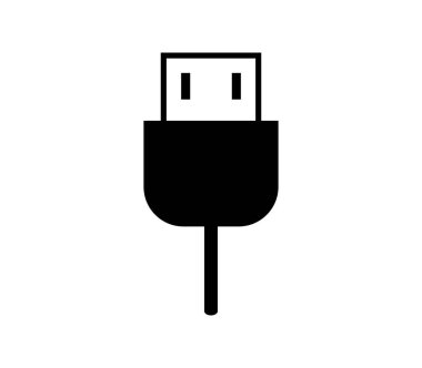 Beyaz arkaplanda usb soket simgesi