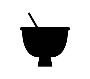 Beyaz arkaplanda kase simgesi