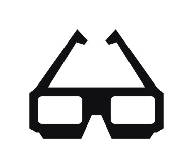 Beyaz arkaplanda sinema gözlüğü simgesi