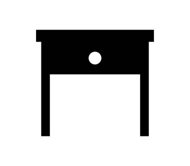 beyaz arkaplanda başucu masa simgesi