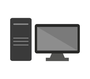 Beyaz arkaplanda bilgisayar simgesi