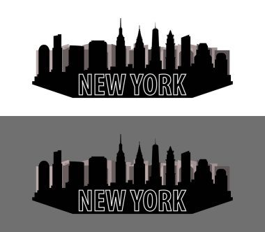 New York skyline beyaz arka plan üzerinde