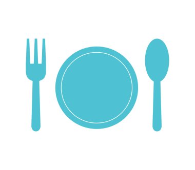 Çatal bıçak resimli düz simge