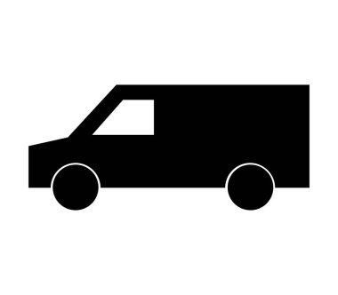 Beyaz arkaplanda vektör olarak gösterilen van simgesi