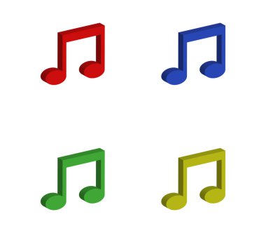Beyaz arka planda müzik notu simge