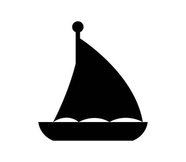 yelkenli simgesi beyaz arkaplanda vektör ile gösterilmiştir