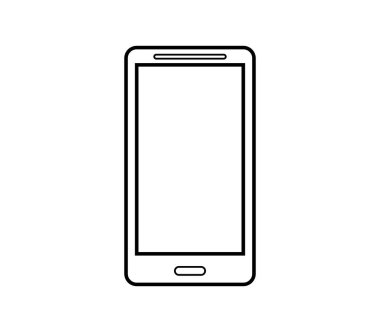 Beyaz arka plan üzerinde akıllı telefon simgesi