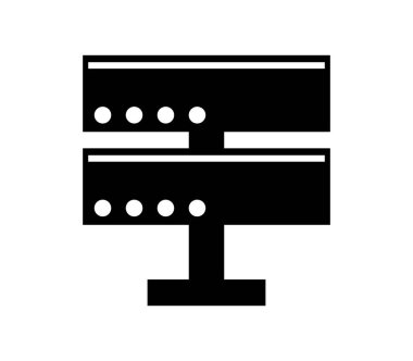 Beyaz arkaplanda sunucu veritabanı simgesi