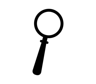 Beyaz arkaplanda büyüteç düz simge, vektör illüstrasyonu