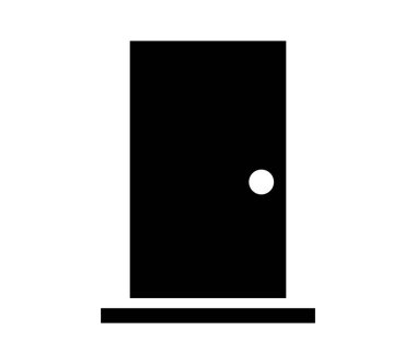 Beyaz arkaplanda giyinme kapısı simgesi