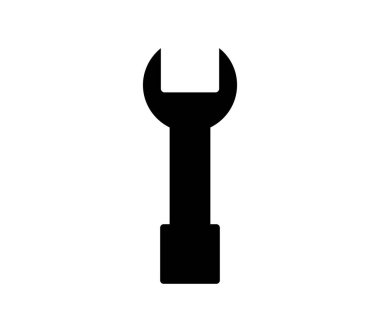 İngiliz anahtarı simgesi beyaz arkaplanda vektör ile gösterilmiştir