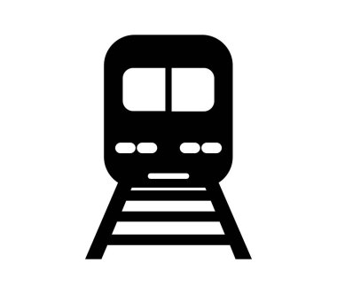 Beyaz arkaplanda vektör olarak çizilmiş tren simgesi