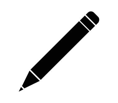 Beyaz arkaplanda vektör ile gösterilen kalem simgesi