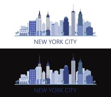 New York skyline beyaz arka plan üzerinde