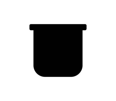 Beyaz arkaplanda çiçek kabı düz simgesi, vektör illüstrasyonu 