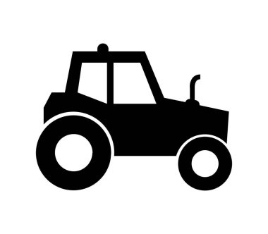 Beyaz arkaplan üzerinde vektör resimli traktör simgesi