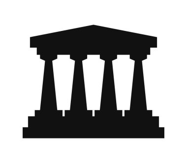 Beyaz arkaplanda tapınak simgesi