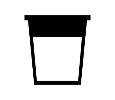 Beyaz arkaplanda vektör olarak gösterilen su camı simgesi