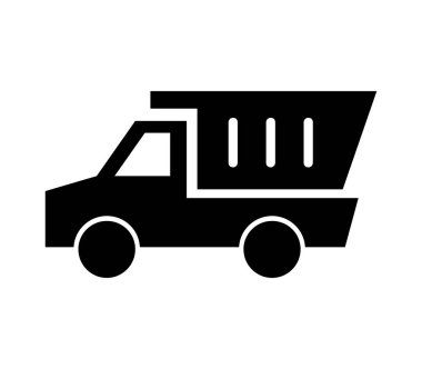 kamyon simgesi beyaz arkaplanda vektör ile gösterilmiştir