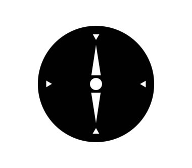 Beyaz arkaplan üzerindeki düz pusula simgesi, vektör illüstrasyonu 