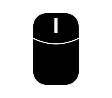 Beyaz arkaplanda bilgisayar faresi düz simgesi, vektör illüstrasyonu 