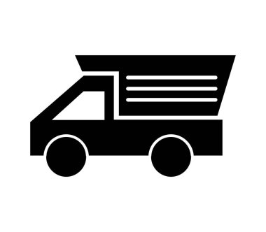 kamyon simgesi beyaz arkaplanda vektör ile gösterilmiştir