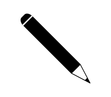 Beyaz arkaplanda vektör ile gösterilen kalem simgesi