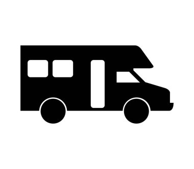 beyaz arkaplan üzerinde vektör resimli kamp simgesi