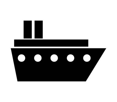 Beyaz arkaplanda gemi simgesi