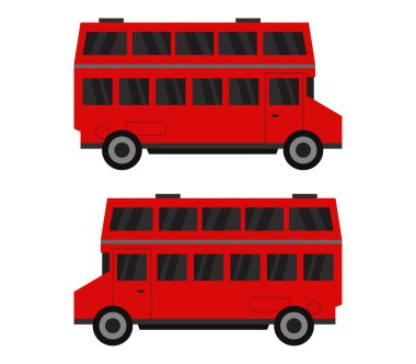 Beyaz arkaplanda İngilizce otobüs