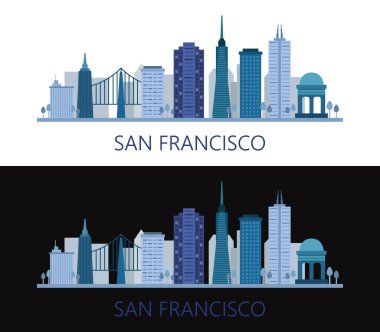 san francisco manzarası beyaz arka plan üzerinde