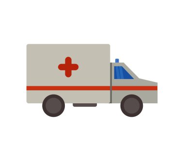 Beyaz arkaplanda ambulans simgesi