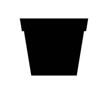 Beyaz arkaplanda çiçek kabı düz simgesi, vektör illüstrasyonu 