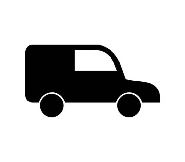 Beyaz arkaplanda vektör olarak gösterilen van simgesi