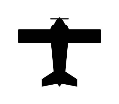 beyaz arkaplanda vektör ile resimlenmiş düzlem simgesi