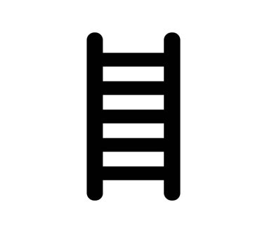 Merdiven simgesi beyaz arkaplanda vektör ile gösterilmiştir