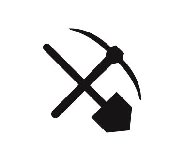 Beyaz arkaplanda kazma simgesi