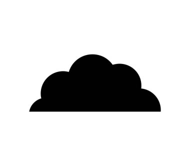 Beyaz arkaplan üzerindeki vektör ile resimlenmiş bulut simgesi