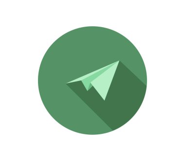 Kağıt Uçak simgesi beyaz arka plan üzerinde